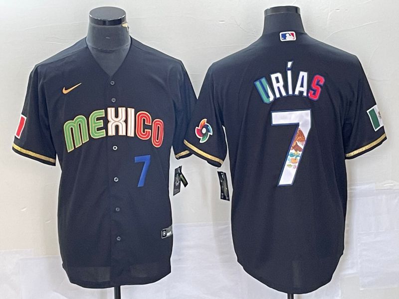 Men 2023 World Cub Mexico #7 Urias Black Nike MLB Jersey style 9181->more jerseys->MLB Jersey